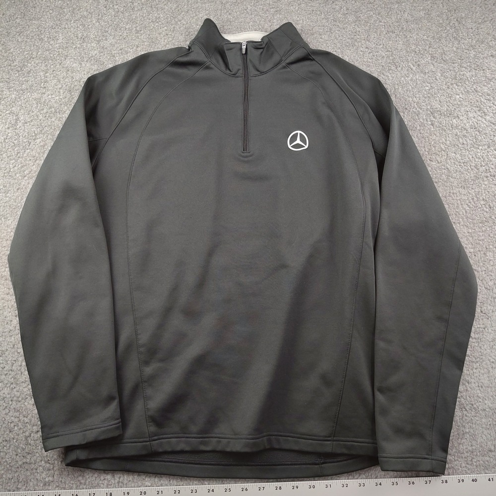 Mercedes-Benz 1/4 Zip Pullover Mens Medium 1/4 Zip Black EUC